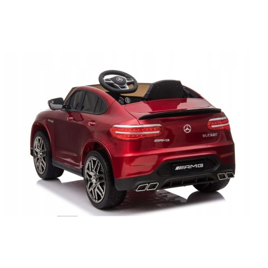 Vienvietīgs bērnu elektromobilis Mercedes Benz GLC 63S Lakots 4x4, Dark Red