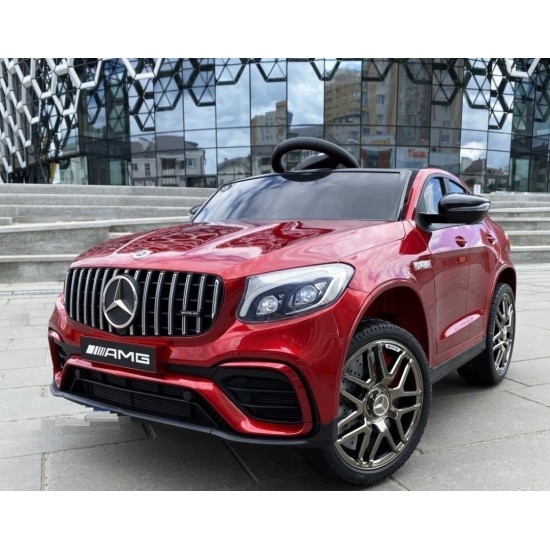 Vienvietīgs bērnu elektromobilis Mercedes Benz GLC 63S Lakots 4x4, Dark Red