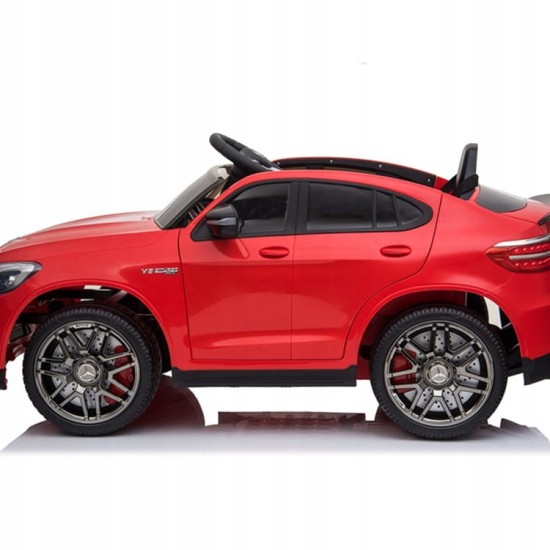 Vienvietīga bērnu elektromobilis Mercedes Benz GLC 63S 4x4, sarkans