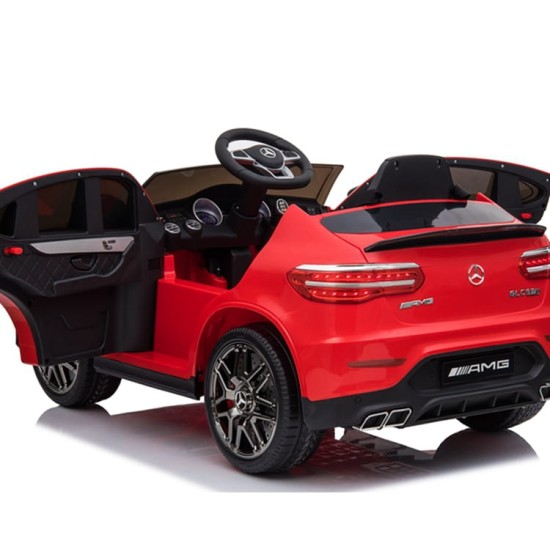 Vienvietīga bērnu elektromobilis Mercedes Benz GLC 63S 4x4, sarkans