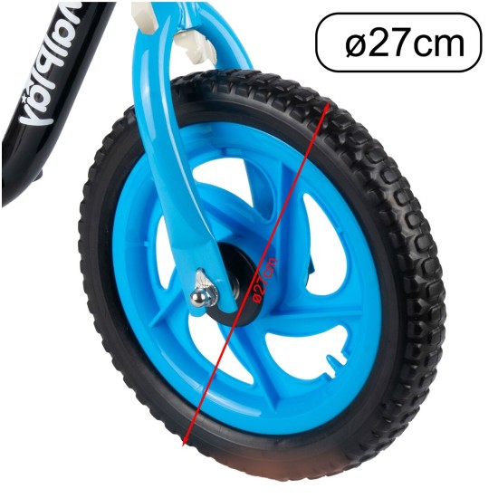 Balansa velosipēds ar EVA platformu 12" melns un zils