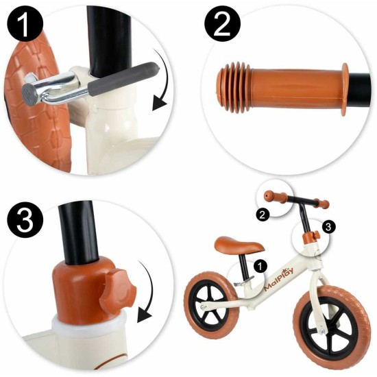 Līdzsvara velosipēds Malplay 12" Eva, balts