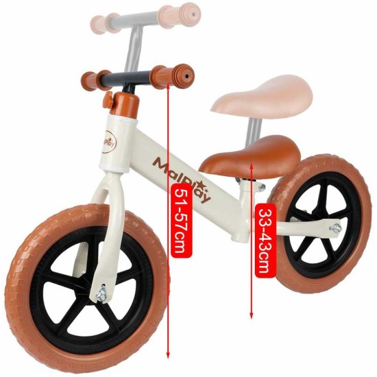 Līdzsvara velosipēds Malplay 12" Eva, balts