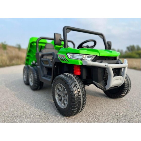 Divvietīga bērnu elektromobilis Farmer Truck, zaļa 4x4 300 W