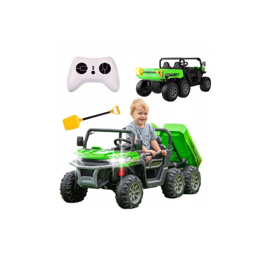 Divvietīga bērnu elektromobilis Farmer Truck, zaļa 4x4 300 W