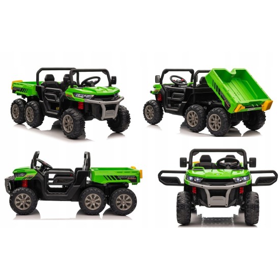 Divvietīga bērnu elektromobilis Farmer Truck, zaļa 4x4 300 W