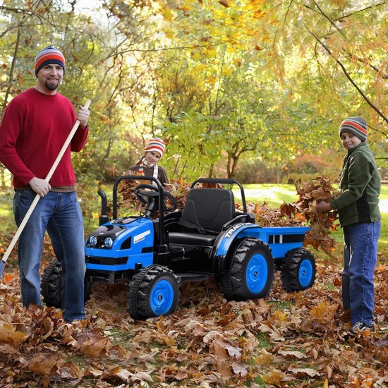 Elektriskais traktors ar piekabi Farmer, Blue