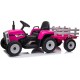 Elektriskais traktors ar piekabi XMX611, rozā