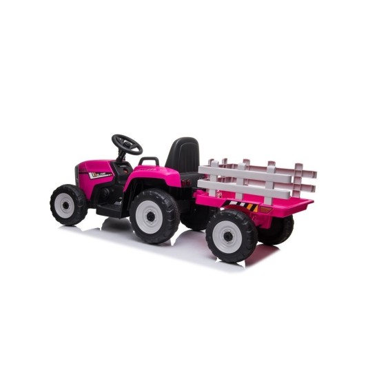 Elektriskais traktors ar piekabi XMX611, rozā