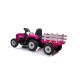 Elektriskais traktors ar piekabi XMX611, rozā