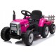 Elektriskais traktors ar piekabi XMX611, rozā