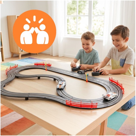 Automašīnu trase Top Turbo, 300 cm, 2 LED automašīnas, 2 pultis