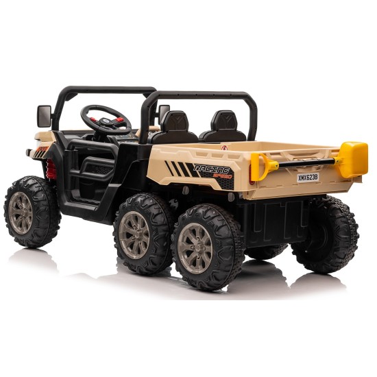 Divvietīga bērnu elektromobilis Farmer Truck, Khaki 4x4 300 W