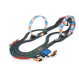 Elektriskā sacīkšu trase 600 cm, 2 automašīnas, izgaismotas cilpas, 1:43