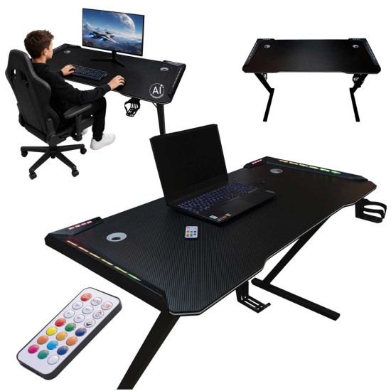 Datorgalds Gaming RGB KX2639 (120x60 cm, Melns)