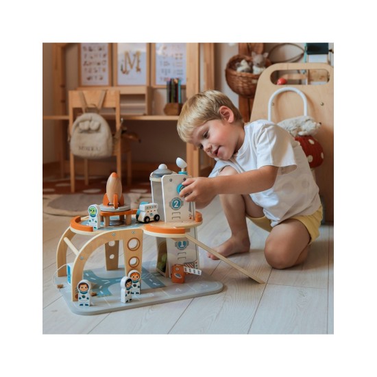 Koka kosmosa stacija - garāža ar aksesuāriem Tooky Toy TJ903