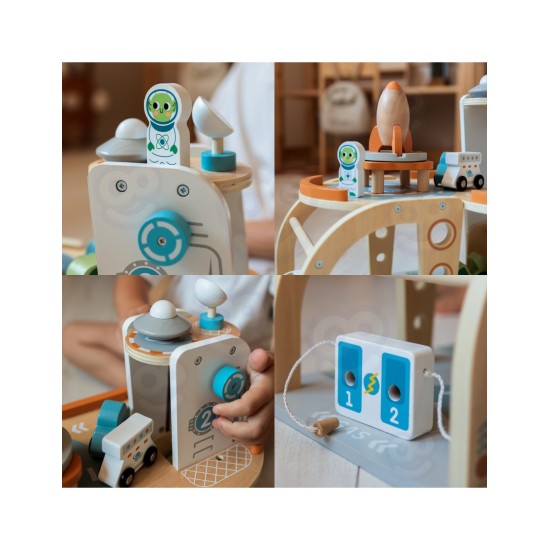 Koka kosmosa stacija - garāža ar aksesuāriem Tooky Toy TJ903