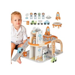 Koka kosmosa stacija - garāža ar aksesuāriem Tooky Toy TJ903