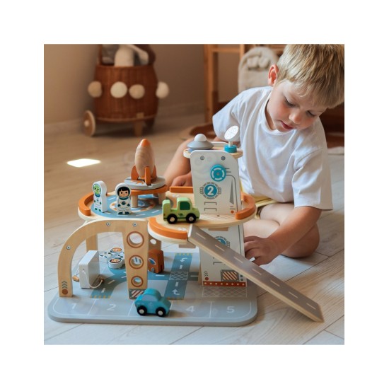 Koka kosmosa stacija - garāža ar aksesuāriem Tooky Toy TJ903