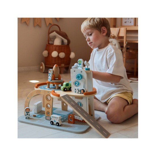Koka kosmosa stacija - garāža ar aksesuāriem Tooky Toy TJ903
