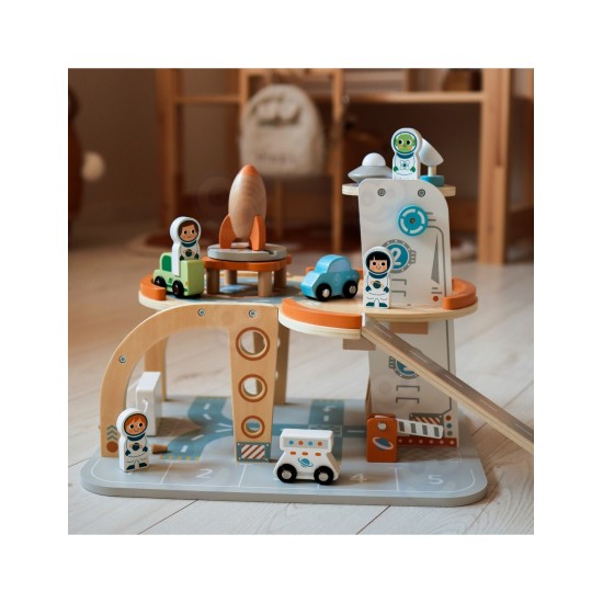 Koka kosmosa stacija - garāža ar aksesuāriem Tooky Toy TJ903