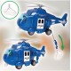 Policijas kravas auto ar piekabi, helikopteru un automašīnu
