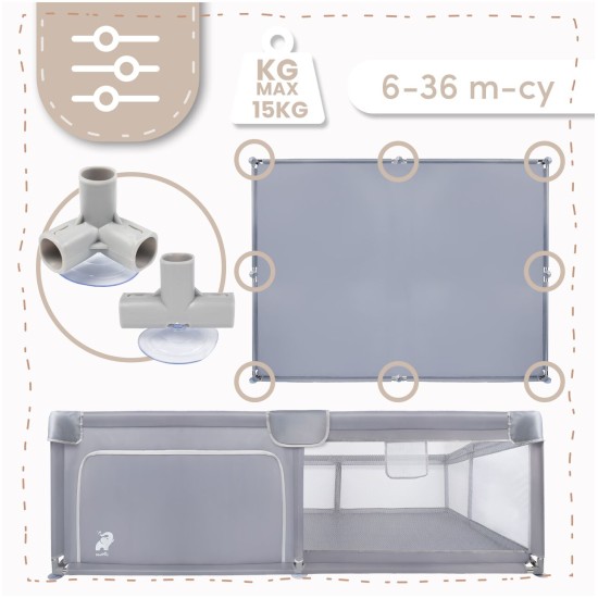 Saliekama bērnu manēža KIVO – rotaļu laukums un sausais baseins, 180x200 cm