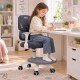 Bērnu rakstāmgalda krēsls, ergonomisks, grozāms, ar regulējamu augstumu, Pelēks
