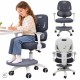 Bērnu rakstāmgalda krēsls, ergonomisks, grozāms, ar regulējamu augstumu, Pelēks