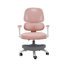 Bērnu rakstāmgalda krēsls, ergonomisks, grozāms, ar regulējamu augstumu, rozā