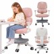 Bērnu rakstāmgalda krēsls, ergonomisks, grozāms, ar regulējamu augstumu, rozā