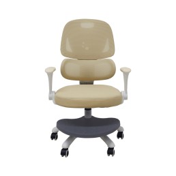 Bērnu rakstāmgalda krēsls, ergonomisks, grozāms, ar regulējamu augstumu, bēšs