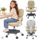 Bērnu rakstāmgalda krēsls, ergonomisks, grozāms, ar regulējamu augstumu, bēšs