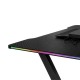 Spēļu galds ar RGB LED pagarinājumu un datora turētājiem, 120x60x70 cm, melns