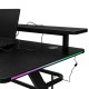 Spēļu galds ar RGB LED pagarinājumu un datora turētājiem, 120x60x70 cm, melns