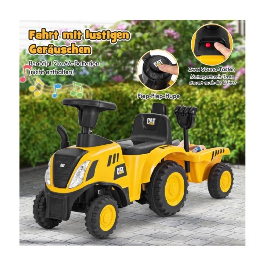 Bērnu traktors ar piekabi "CAT" caterpillar 