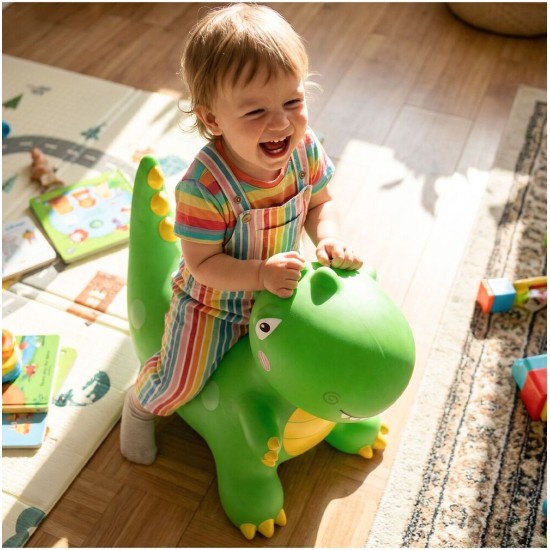 Piepūšamais gumijas batuts Dinozaurs ar pumpi, 49 cm
