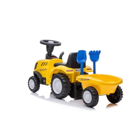 Bērnu traktors ar piekabi New Holland , dzeltena