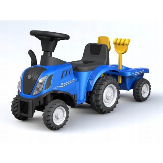 Bērnu traktors ar piekabi New Holland , zils