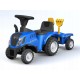 Bērnu traktors ar piekabi New Holland , zils