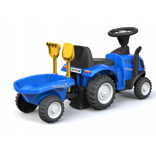 Bērnu traktors ar piekabi New Holland , zils