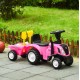 Bērnu traktors ar piekabi New Holland , rozā