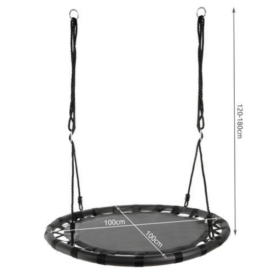 Piekārta šūpoles stārķa ligzda 100 cm / 150 kg Black