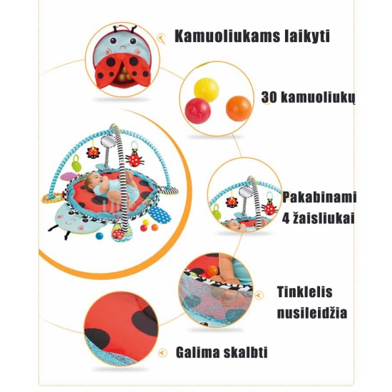 Izglītības paklājs spēlēm buržu ar bumbiņām