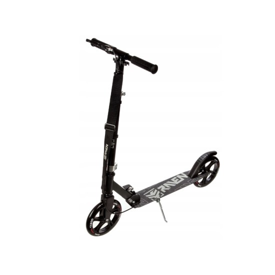 Alumīnija skrejritenis RAVEN STRAIGHT BLACK ar lielu 20 cm. riteņi Rokas bremze
