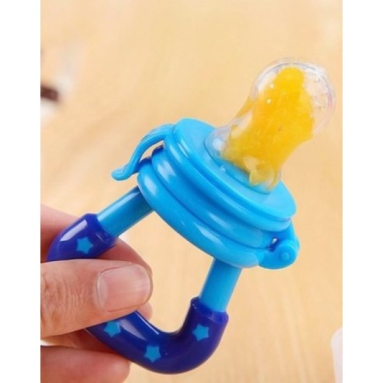 Baby bite rožinis silikoninis šviežio maisto maitintuvas su dangteliu.