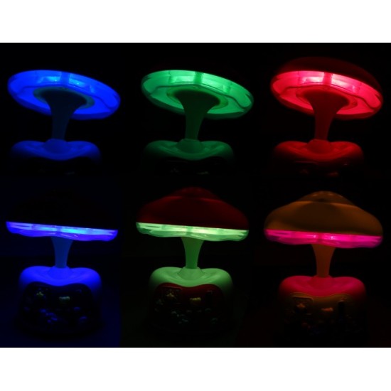 LED muzikinė naktinė lemputė su projektoriumi "Grybas"