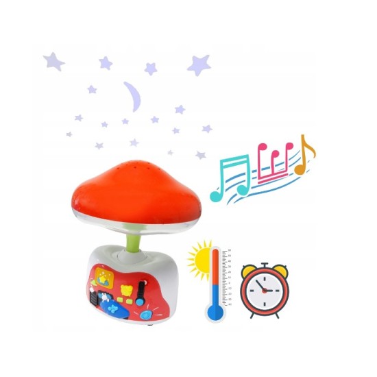 LED muzikinė naktinė lemputė su projektoriumi "Grybas"