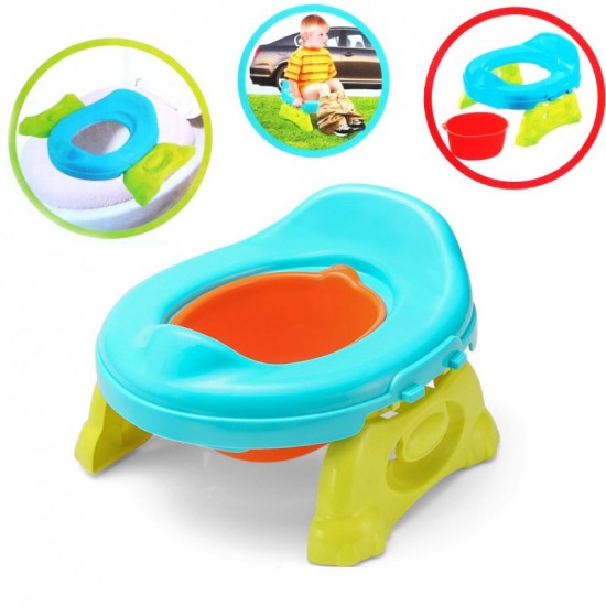 Saliekamais podiņš 3in1 "Travel Potty" zils