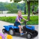 Ar pedāļiem darbināms bērnu traktors ar piekabi XXL, zils